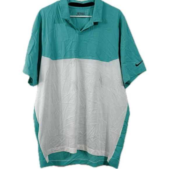 Nike Blue and White Polo Shirt Sporty Design - Picture 1 of 4